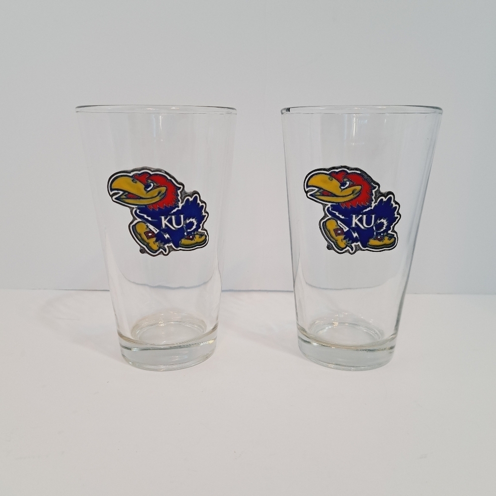 Kansas City Jayhawks 16oz Decorative Drinking Glasses
